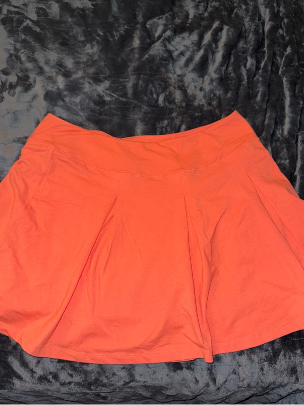 Coral Orange Circle Skater Skirt - Soft Flared Silhouette